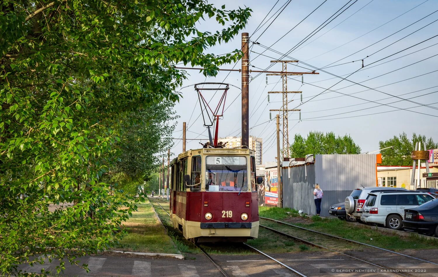 Красноярск трамвай фото Красноярск, 71-605 (КТМ-5М3) № 219 - Фото - Городской электротранспорт