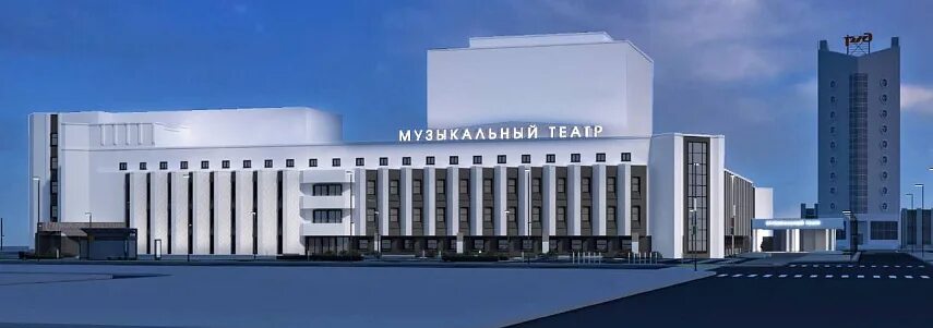 Красноярский музыкальный театр просп мира 129 фото Реконструкция фасада Красноярского музыкального театра завершится до конца года 