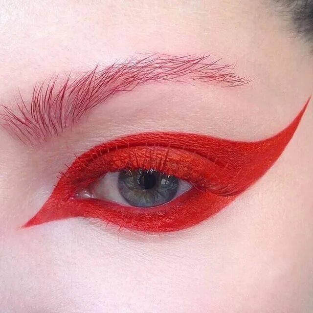 Красные брови макияж Pin by Susana Monteiro on Maquiagens criativas No eyeliner makeup, Makeup, Conto