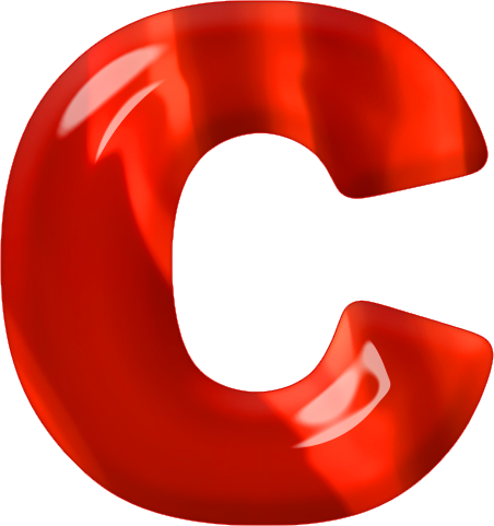 Красные буквы фото Red Glass Letter C - Letter C In Red - (452x481) Png Clipart Download
