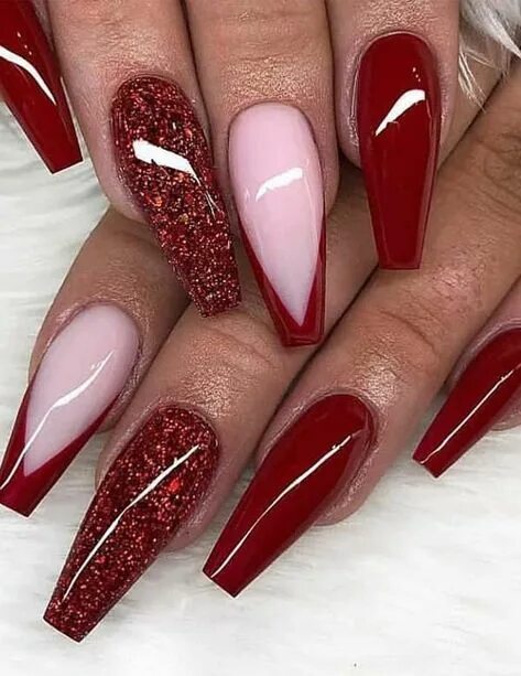 Красные длинные ногти дизайн 8 Summer nails ideas nails, nail colors, nails inspiration