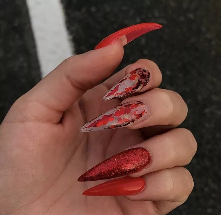 Красные длинные ногти дизайн Pin on Nails Nail designs valentines, Valentine's day nail designs, Valentine's 