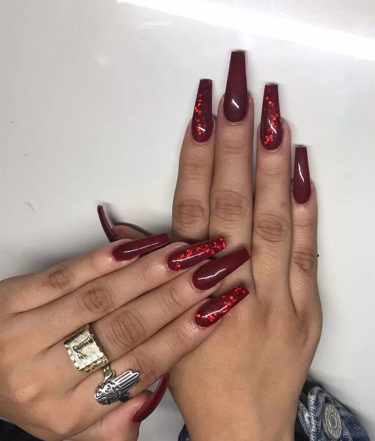 Красные длинные ногти дизайн Check out @simonelovee ❤ Dope nails, Gem nails, Pretty acrylic nails