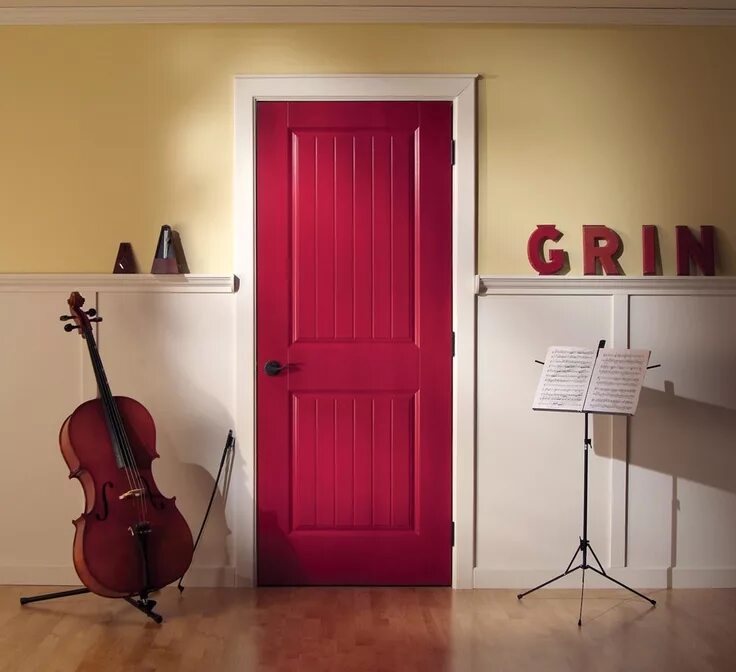 Красные двери в интерьере The Corvado interior door by CraftMaster. Available from Randolph-Bundy. Doors i
