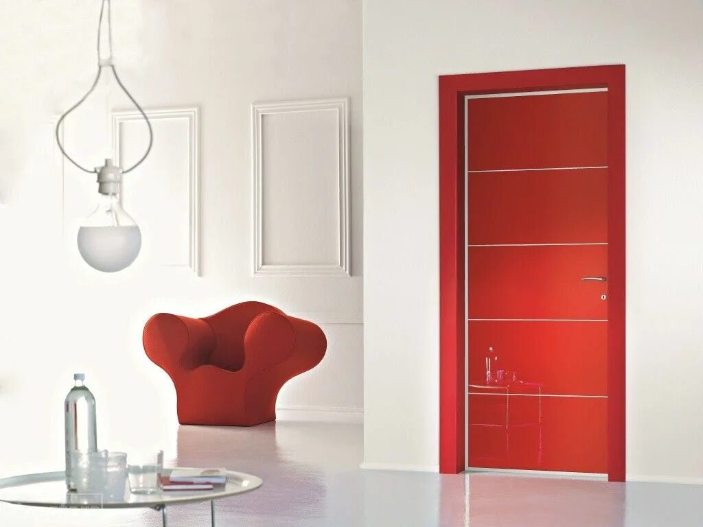 Красные двери в интерьере EIGHTY Red Gloss Interior Door Porta interna, Porte interne nere, Porte interne