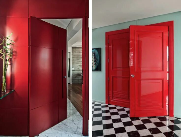 Красные двери в интерьере Vários modelos de portas de entrada. Portas de entrada, Porta pivotante, Modelos