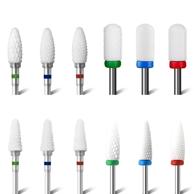 Красные фрезы для маникюра KADS Ceramic Carbide Nail Drill Bit 3/32" Electric Ceramic Cutter Nail File Mani