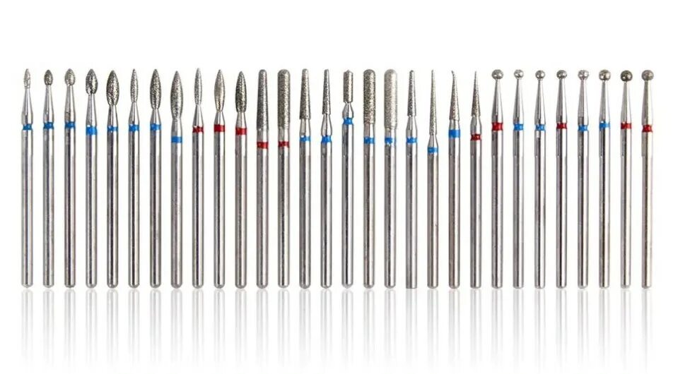 Красные фрезы для маникюра Алмазные боры для маникюра Diamond Drill Bit - купить за 2 900 ₽ Бормашин и расх