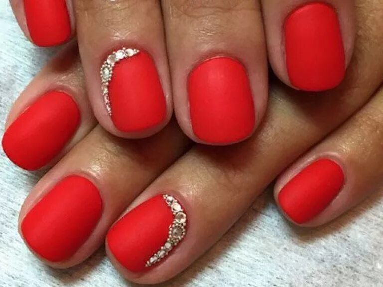 Красные короткие ногти фото Красный Маникюр в 2018: на Короткие, Длинные Ногти + 225 ФОТО Trendy nails, Red 