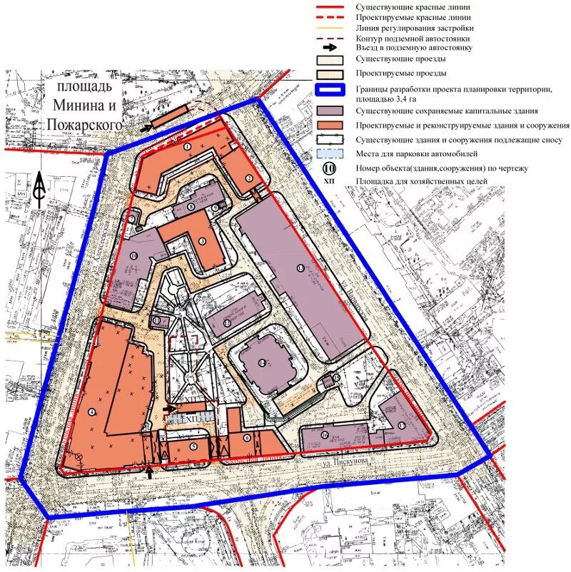 Красные линии в проекте планировки территории Проект планировки территории в границах пл. Минина, ул. Алексеевская, Пискунова,