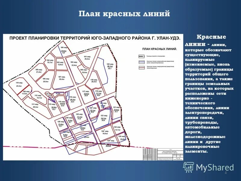 Красные линии в проекте планировки территории Красные линии в проекте планировки территории