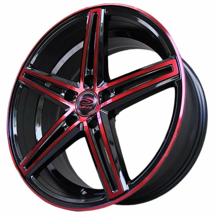 Красные литые диски фото Купить Sakura Wheels 3180 8x18/5x108 D73.1 ET42 Черный с красным по Промокоду SI