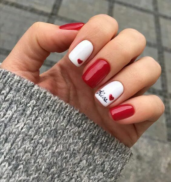 Красные ногти маникюр с сердечками 20+ Best Pretty Nails Part79 #coffinnails #diynails #glitternails #graynails #ha