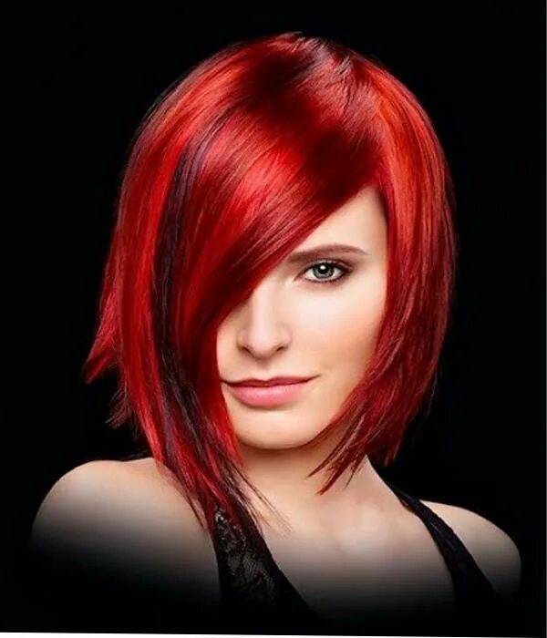Красные прически женские Red Colored Medium Edgy Hairstyles for Women New hairstyles 2015 - Hairstyles fo