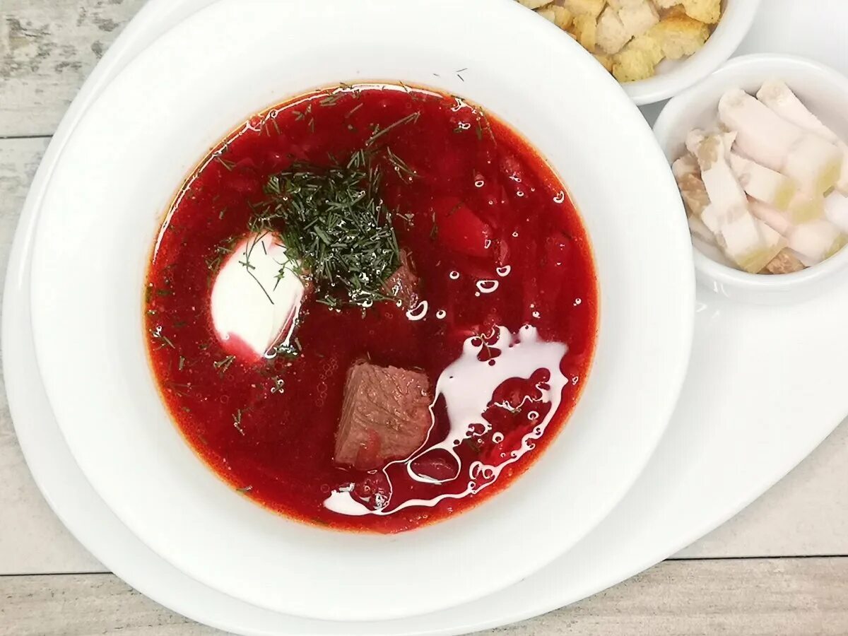 Красный борщ с мясом фото Сметана Наталья Кашапова Дзен