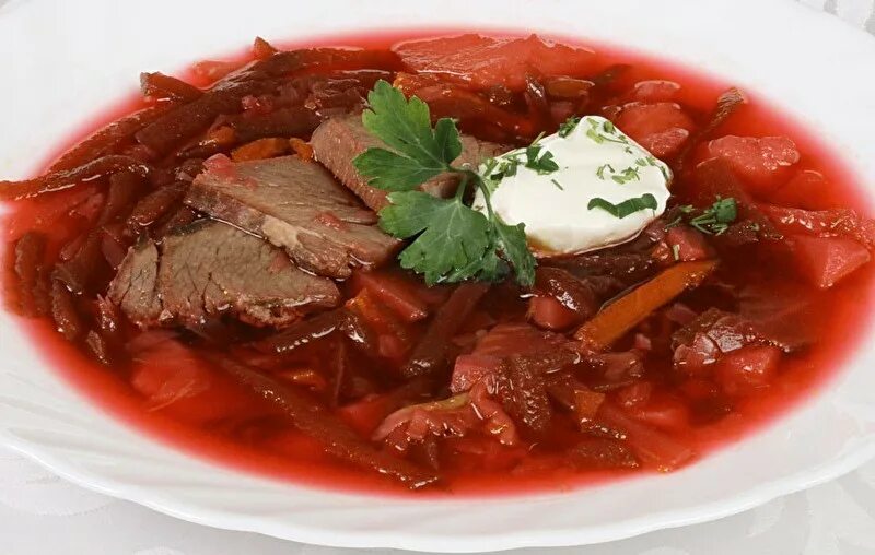 Красный борщ с мясом фото Борщ с мясом