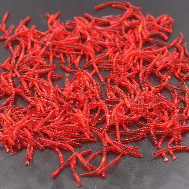 Красный червь фото Promotion!Bionic The winter fishing red worm 2cm 200pcs road bait soft floating 