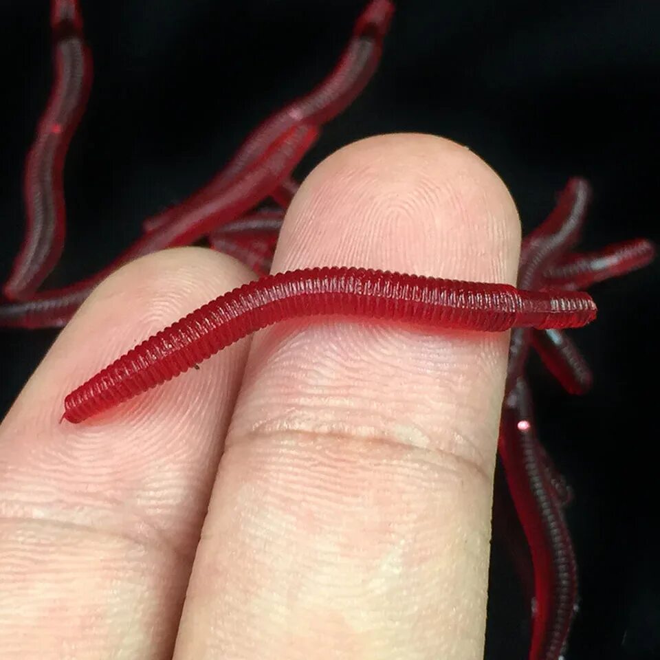 Красный червь фото WALK FISH 100 шт./лот, искусственные дождевые черви, приманка для рыбной ловли, 