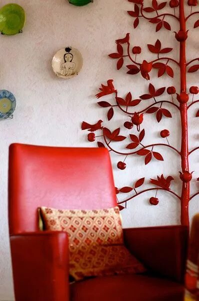 Красный декор на стену Source for Decorative Red Tree? Decoração de casa vermelha, Parede vermelha, Ace