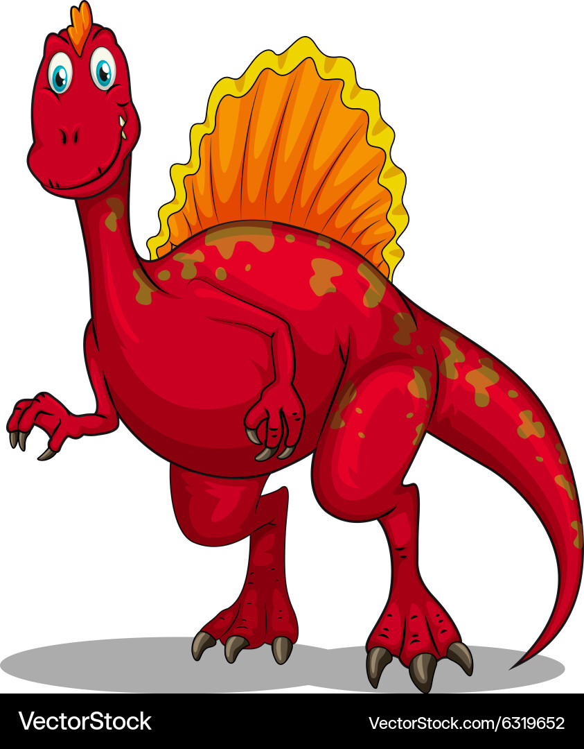 Красный динозавр фото Red dinosaur with sharp claws Royalty Free Vector Image