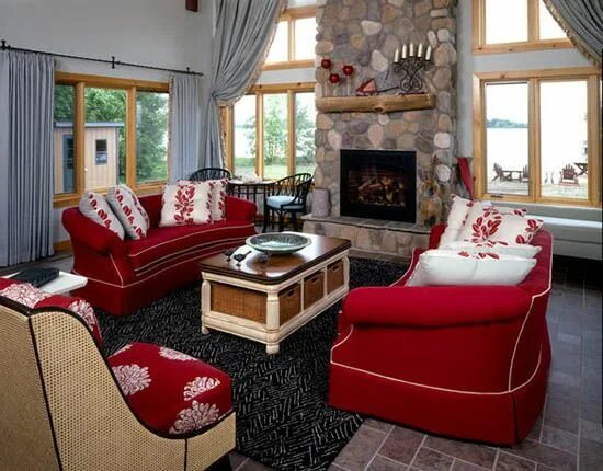 Красный дом интерьер 15 Tips for Interior Decorating with Bright Red Color Accents or Dark Room Color