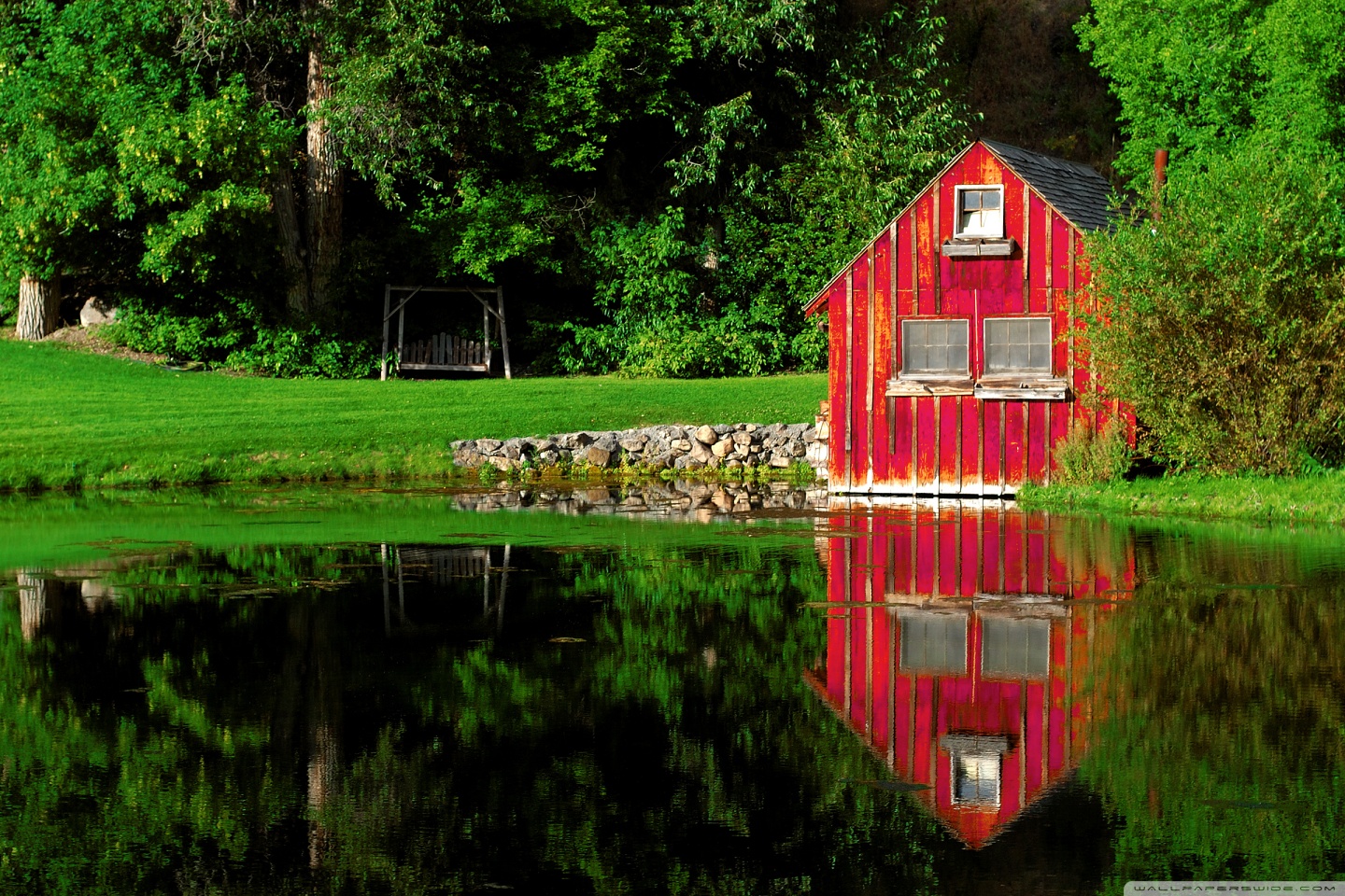 Красный домик фото The Little Red Shed Ultra HD Desktop Background Wallpaper for 4K UHD TV : Tablet
