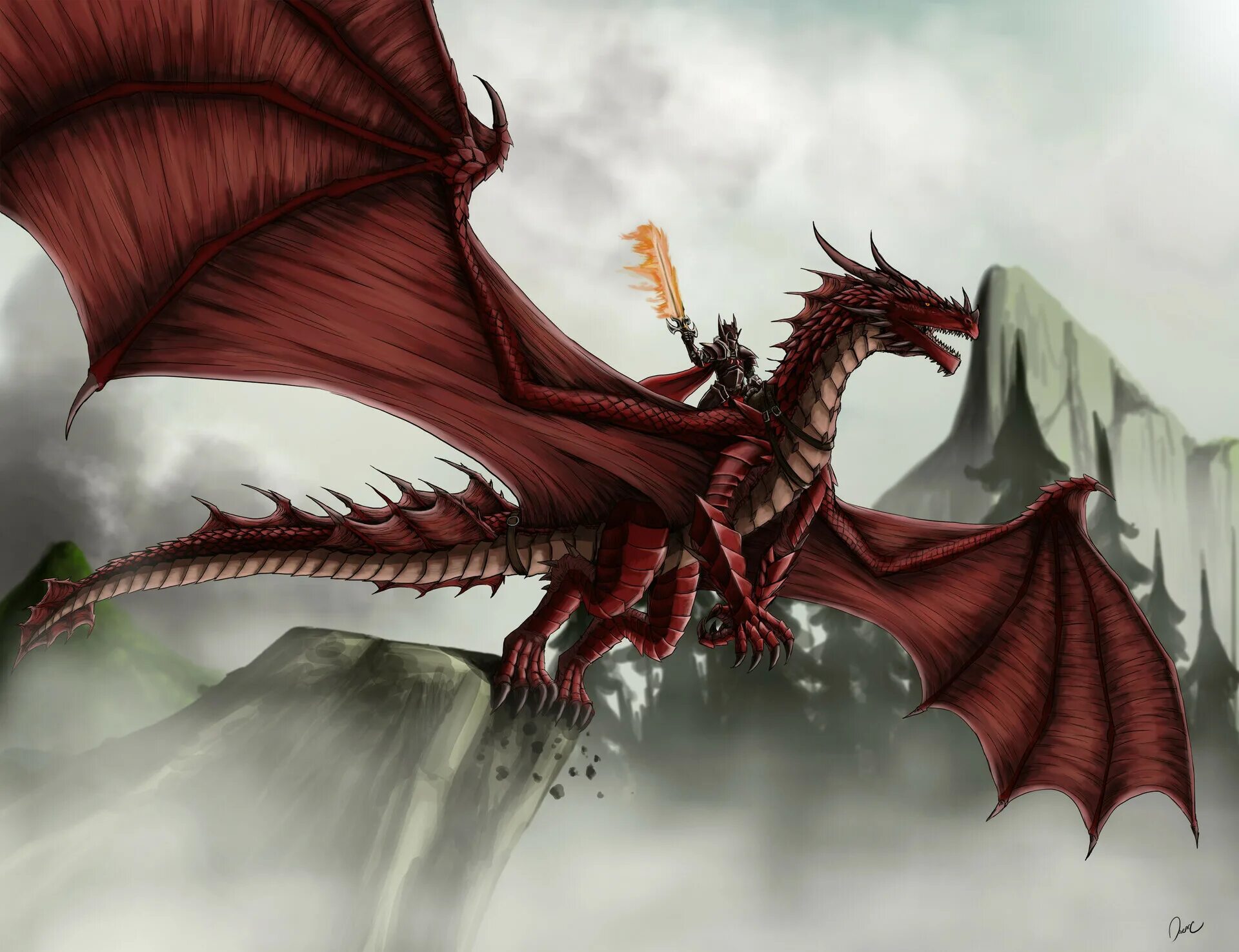Красный дракон фото ArtStation - Welsh Red Dragon