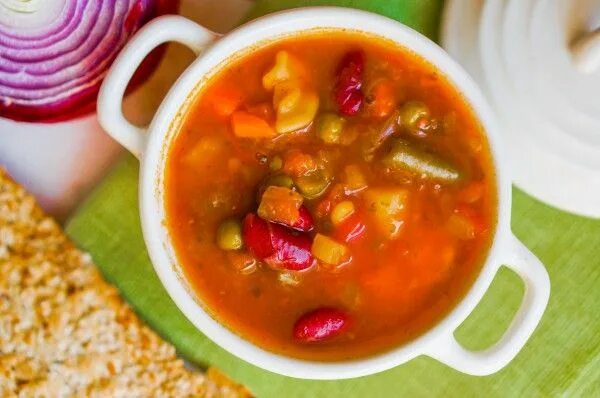 Красный фасолевый суп рецепт с фото Минестроне с кукурузой и фасолью Итальянский суп, Кулинария, Идеи для блюд