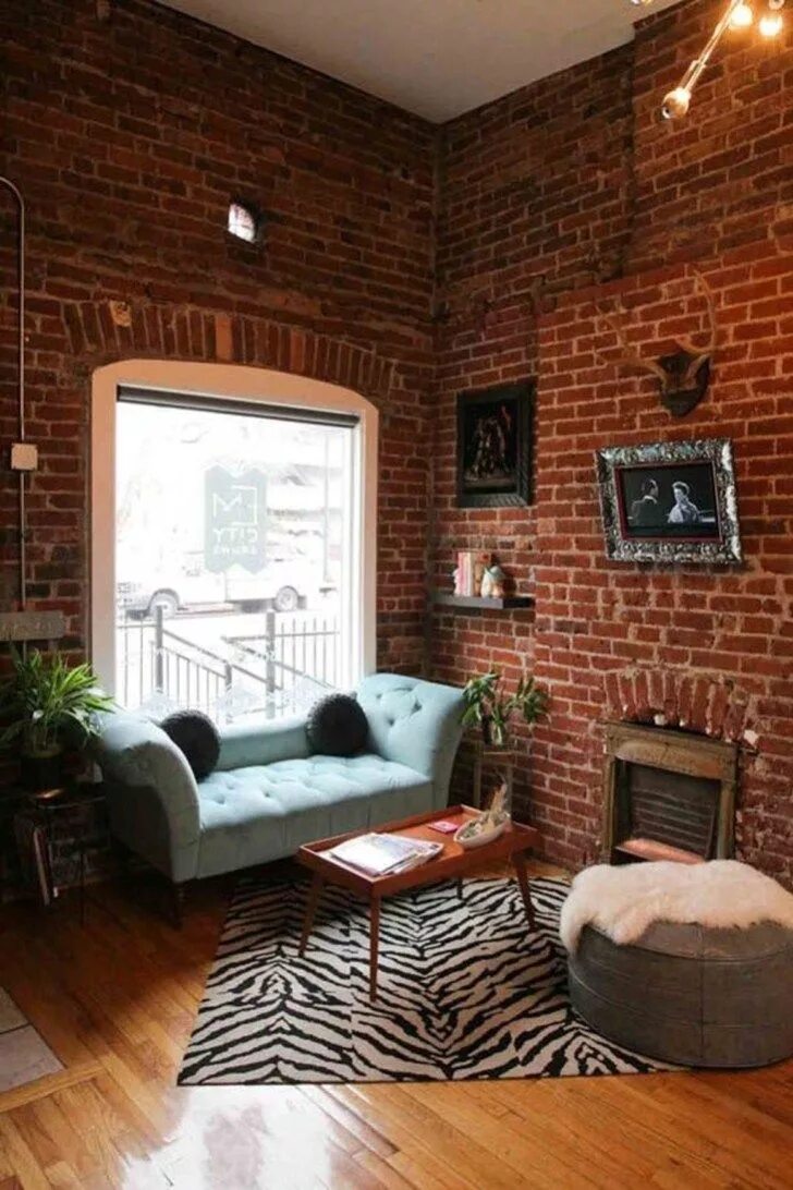 Красный и белый кирпич в интерьере Ispiring Rustic Elegant Exposed Brick Wall Ideas Living Room47 Apartment decor, 