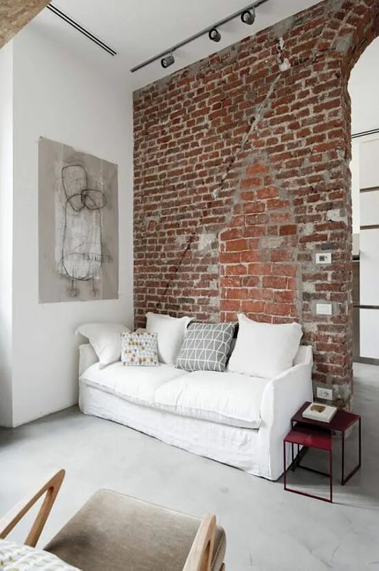 Красный и белый кирпич в интерьере Pin by Hilli (le Roux) Cronjé on Simply Interiors Industrial apartment decor, Tr