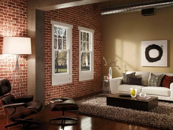 Красный и белый кирпич в интерьере The various types of windows you could have for your house Brick interior wall, 