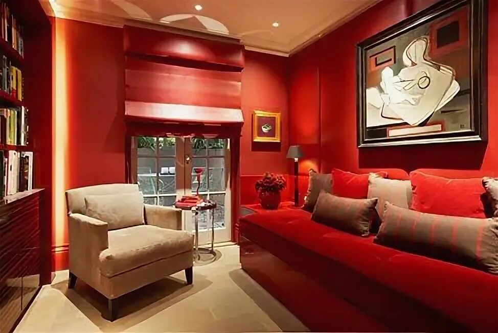 Красный интерьер гостиной Pin by Paula Fyhr on Den Interior design portfolios, Home, Interior