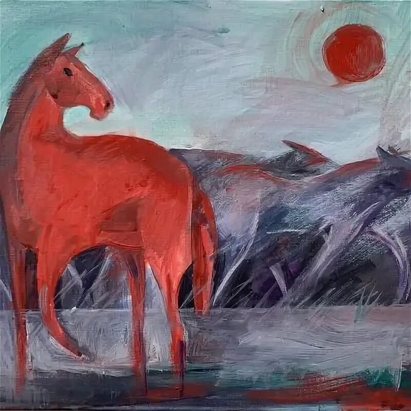 Красный конь фото Картина "Красный конь". Размер: 20x30 (см). Художник Довнар-Яминская София - Куп