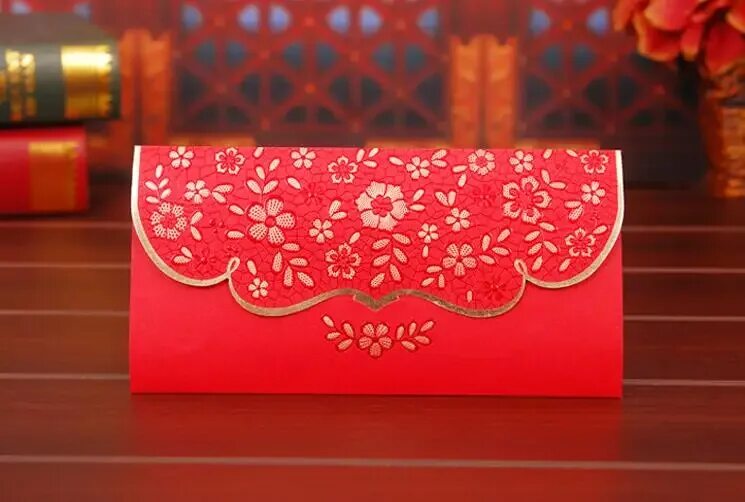 Красный конверт фото Freeshipping 20pcs 10*20cm 2018 Creative Red Envelope Wedding Envelope, Money En