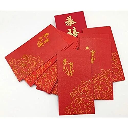Красный конверт фото Collectibles Chinese New Year Fook red packet pocket envelope 40pcs New Year xn-