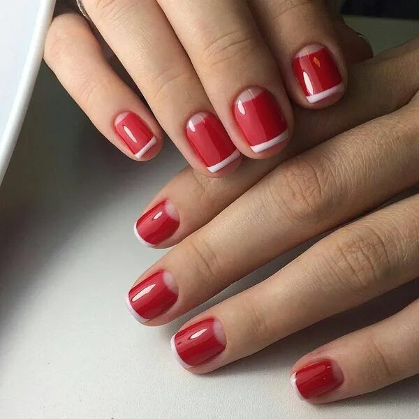 Красный короткий маникюр френч фото #Cute #Red #Nails #Designs for #Trendy #Women Red nails, Red nail designs, Acryl