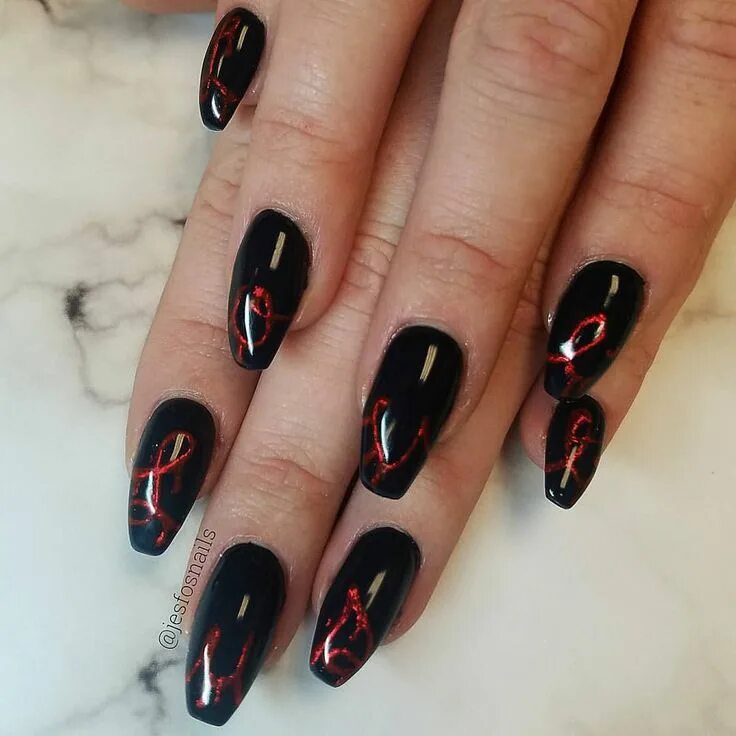 Красный кошачий маникюр с дизайном Black red cat eye nail art #nailart #nails #nailstagram #naildesign #gelnails #c