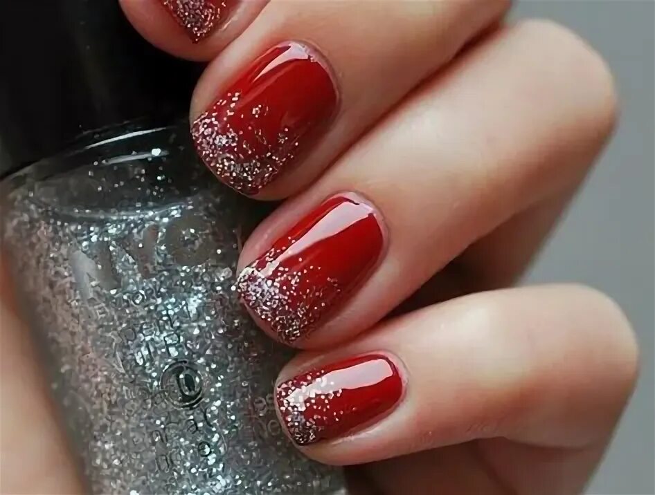 Красный лак с блестками маникюр 10 популярных идей на тему "gelnägel rot glitzer" для вдохновения