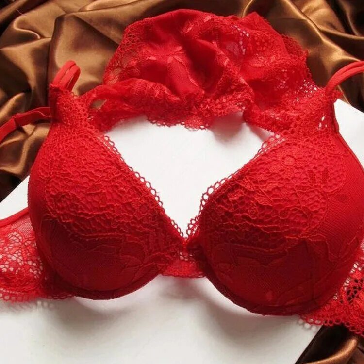 Красный лифчик фото Knicker Push Up Lace Bra Sets Lady Lingerie And Plunge Underwired Padded Cup Bra