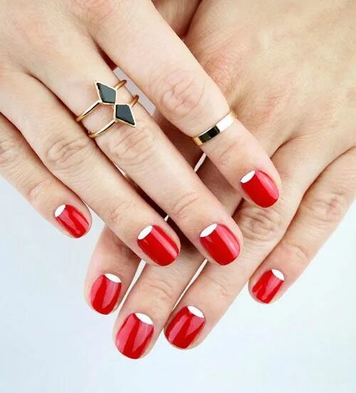 Красный лунный маникюр 50 Must-Try Nail Art Ideas for Spring Lovika #simple #bright Valentine's day nai