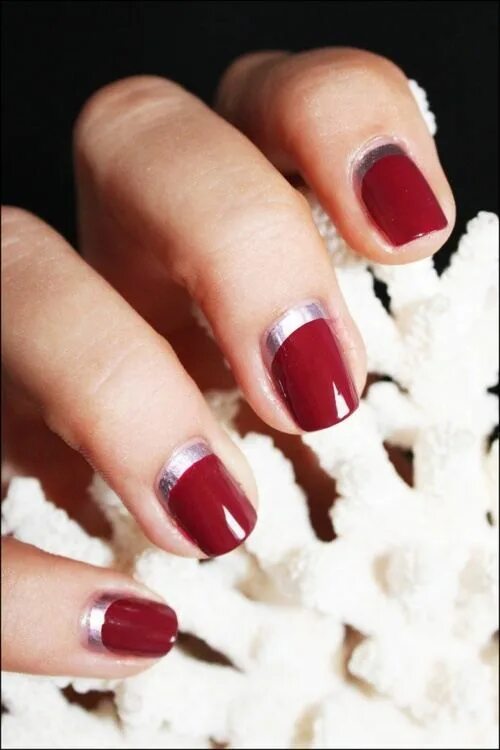 Красный лунный маникюр Farewell letter from Nails, Moon nails, Manicure colors