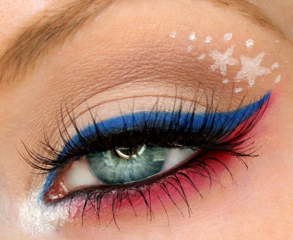 Красный макияж для голубых глаз 9 Beauty Tutorials You Need for the Fourth of July Blue makeup, 4th of july make