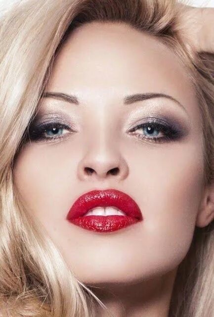 Красный макияж для серых глаз My N She's Attitude - Afuni's Knowledge Hub Puppy eyes makeup, Beautiful lips, B