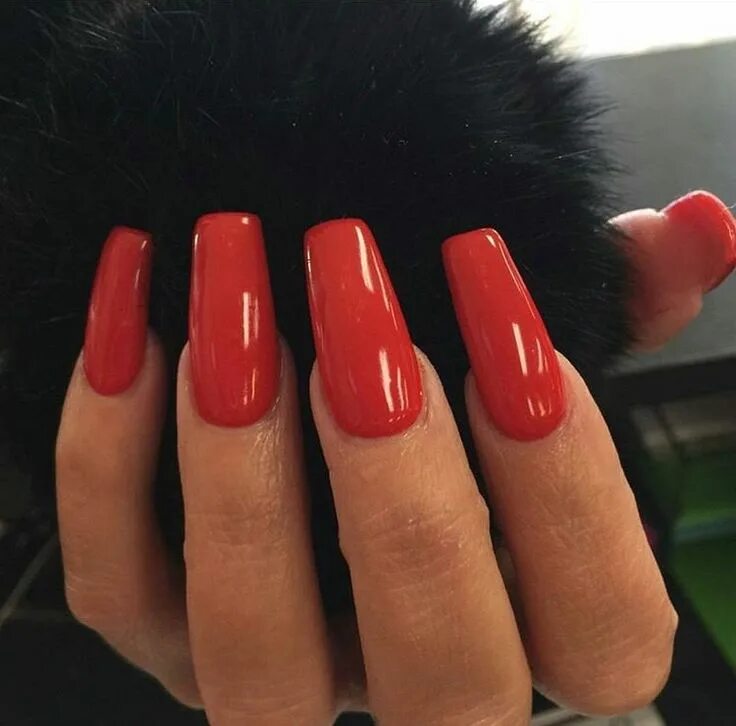 Красный маникюр 2024 квадрат длинные Pin by Stephanie Martinez on Nailed Long red nails, Long square nails, Long squa