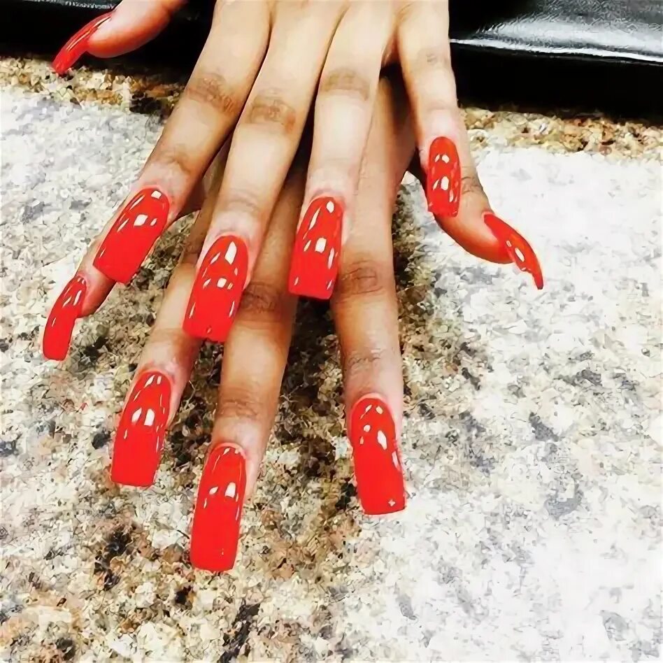 Красный маникюр 2024 квадрат длинные Nails square long red 61+ new ideas Curved nails, Long red nails, Long square na