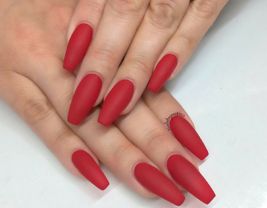 Красный маникюр 2024 на длинные ногти квадрат Matte Nail Designs Matte Nail Art Pictures - FOODFESTIVALLE Matte nails design, 