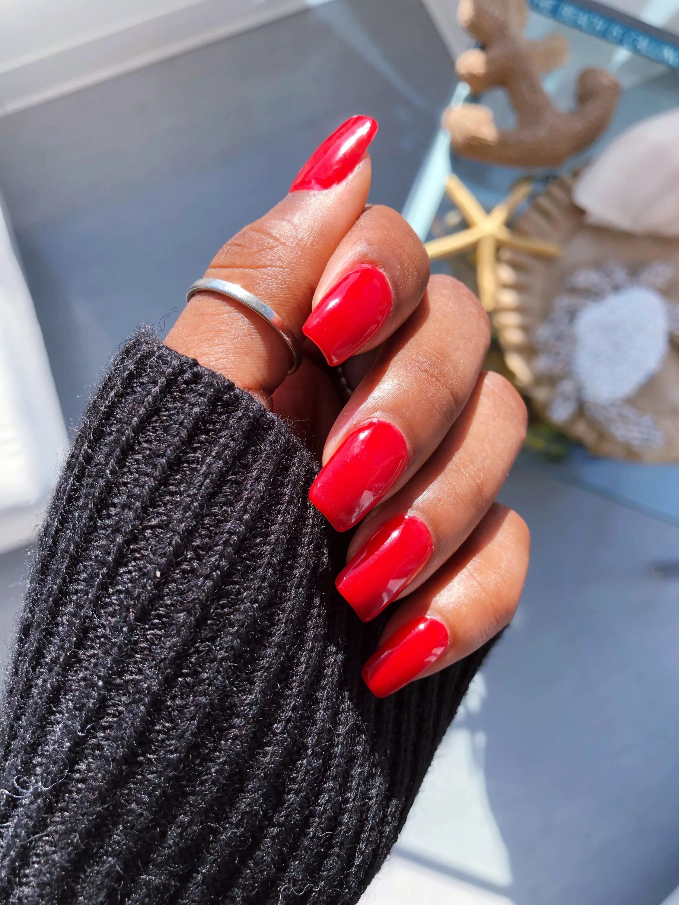 Красный маникюр 2024 на длинные ногти квадрат Winter Nail Inspiration Red nails, Square nails, Gel nails