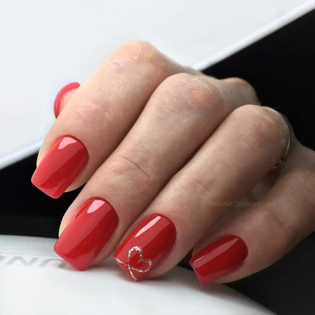 Красный маникюр 2024 на квадратные ногти Pin by Maeva Cerclier on Nails Valentine's day nails, Nails, Pretty nails