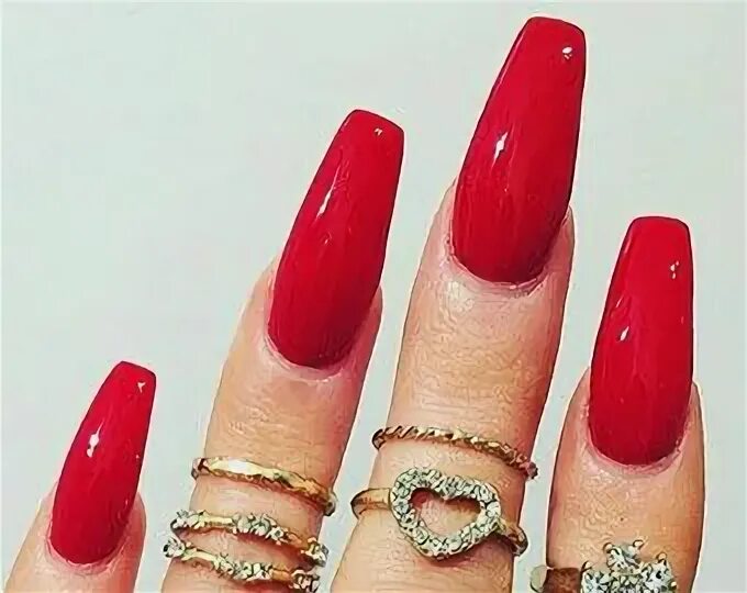 Красный маникюр балерина Coffin Shaped Ballerina Nails- Spa Review - Lifestyle Aesthetics Coffin shape na