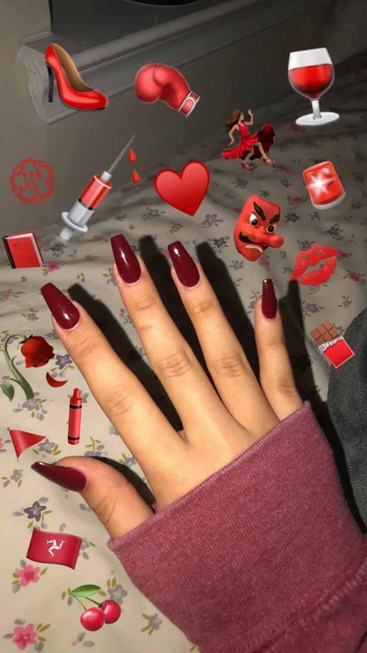 Красный маникюр для подростков Pin by Ирачка Пьянкова on Одноцветные ногти in 2020 Red acrylic nails, Maroon na